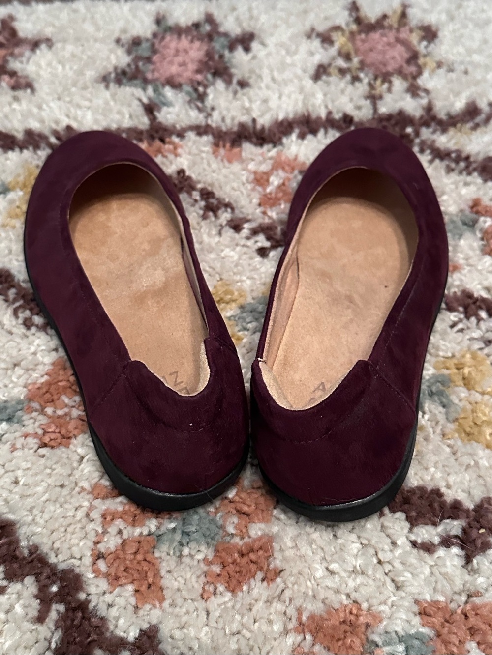 Naturalizer Burgundy Suede Ballet Flats - Picture 4 of 7